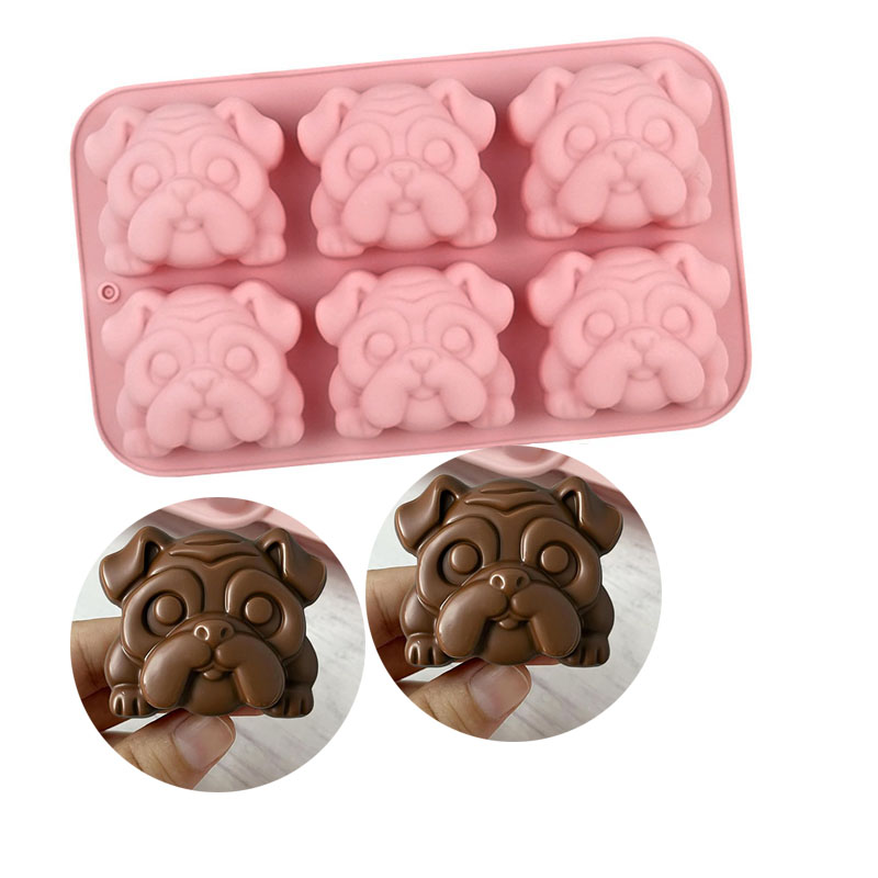 Hot Dog Vending Cart - Bulldogge Schokolade Silikonform Cartoon Tier Seife
