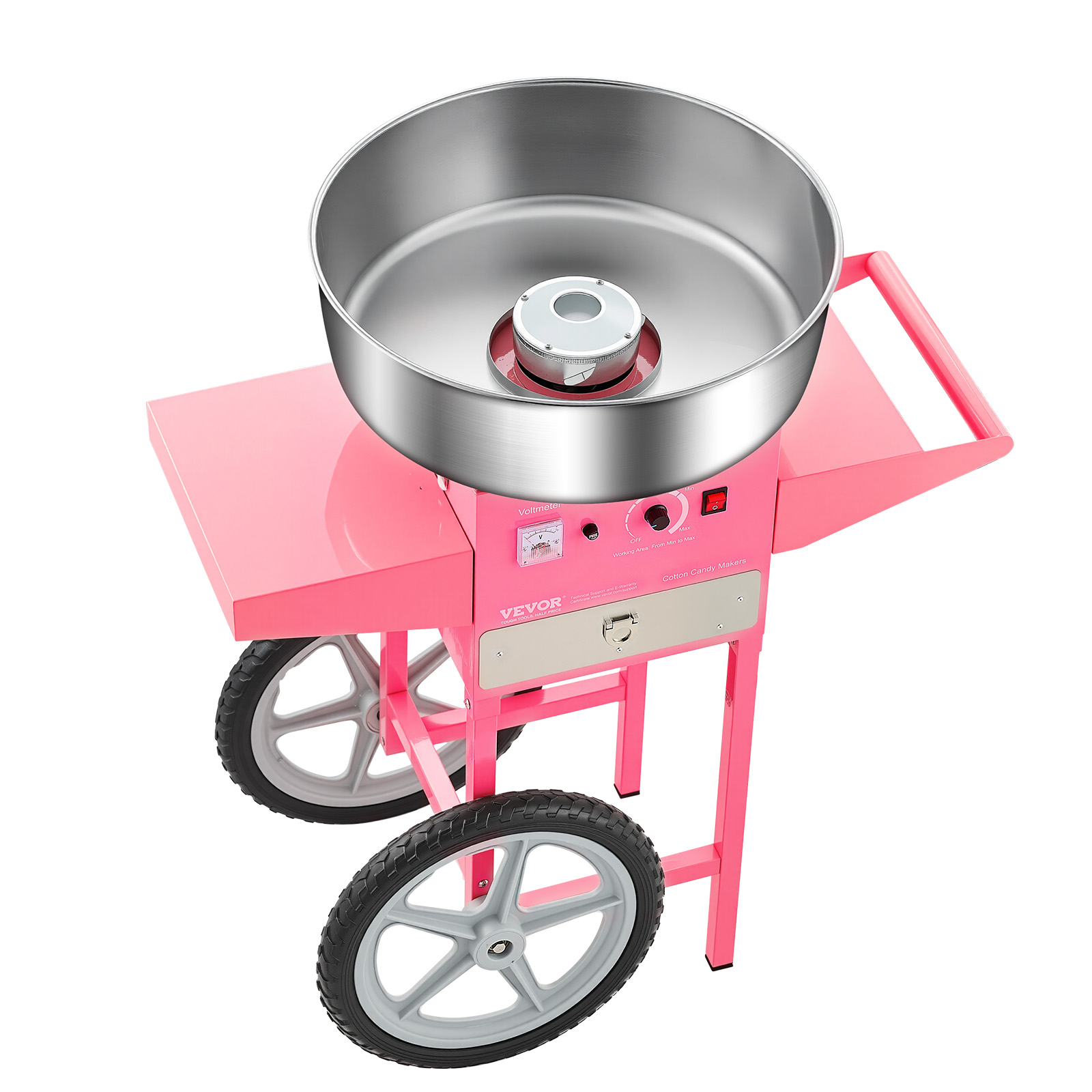 Candy Floss Machine - SucceBuy Elektrische Zuckerwattemaschine mit Wagen, kommerzieller