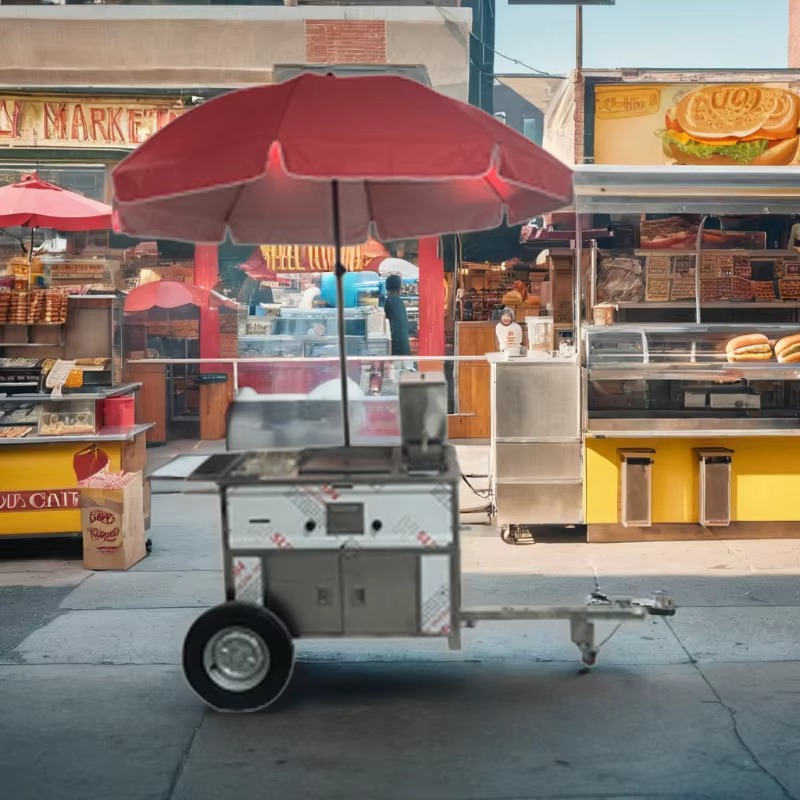 Kompakter mobiler Imbisswagen  – Hot Dog Vending Cart Bewertung und Preis
